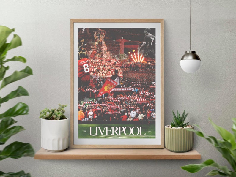 Liverpool FC Premier League soccer poster as a digital download with bold team artwork